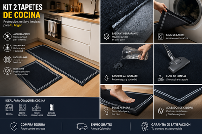 Tapete Alfombra Cocina combo 2x1