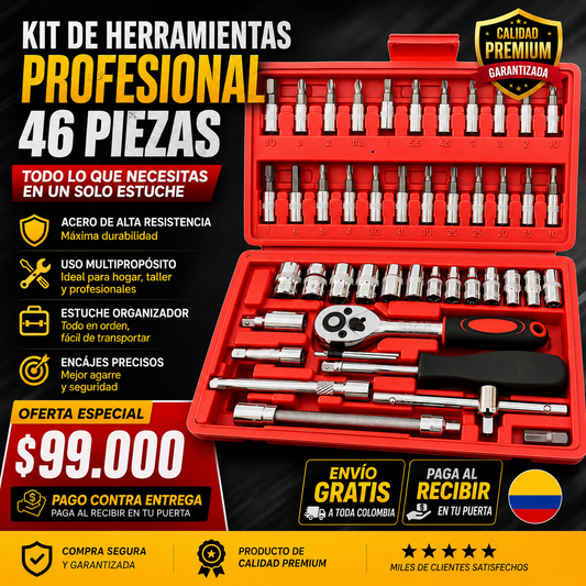 KIT DE HERRAMIENTAS PROFISSIONAL 46 PIEZAS