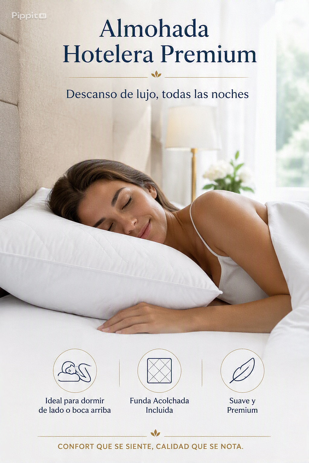 Almohada Hotelera +funda Acolchada