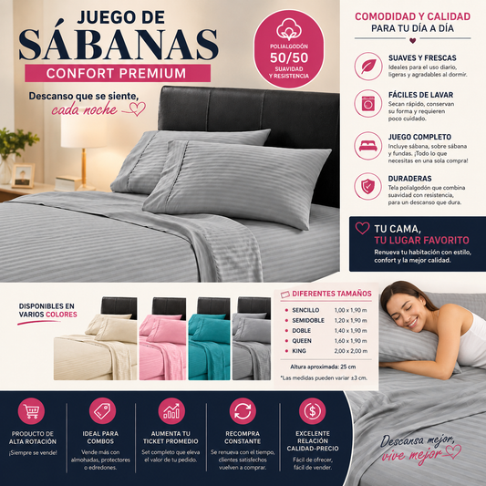 Juego Sábanas Premium 25 cm