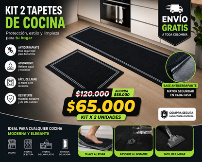 Tapete Alfombra Cocina combo 2x1