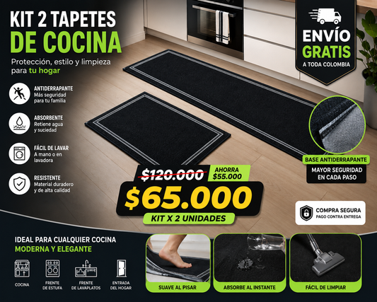 Tapete Alfombra Cocina combo 2x1